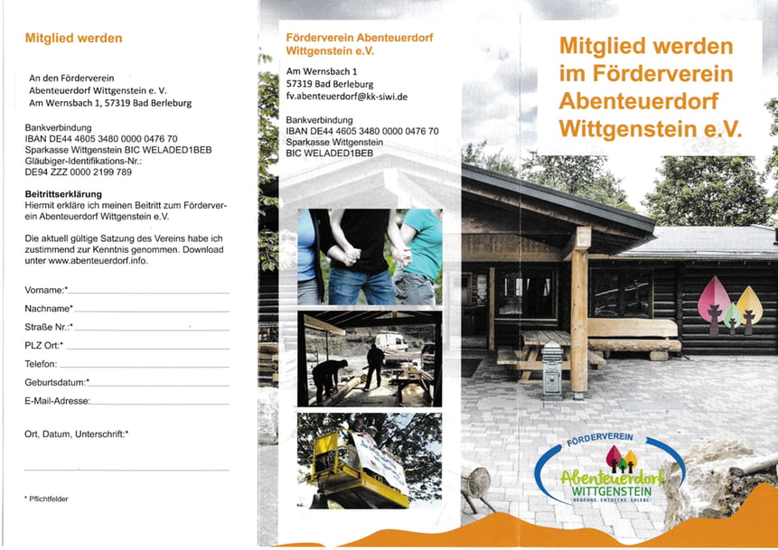 Flyer F&ouml;rderverein mit aktualisierter Adresse